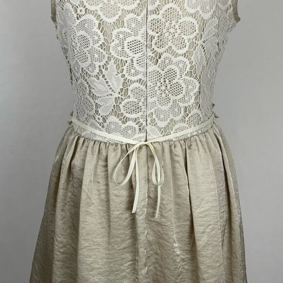 Melonie T Sheer Cream Lace Feminine Party Event Dress Size 8 - Picture 6 of 12